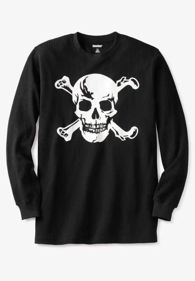 Waffle-knit Thermal Crewneck Tee