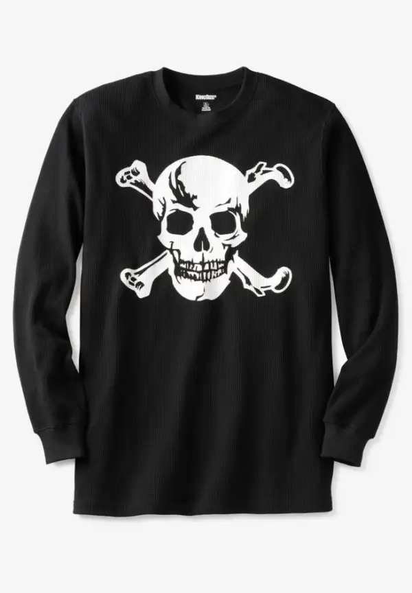 Waffle-knit Thermal Crewneck Tee