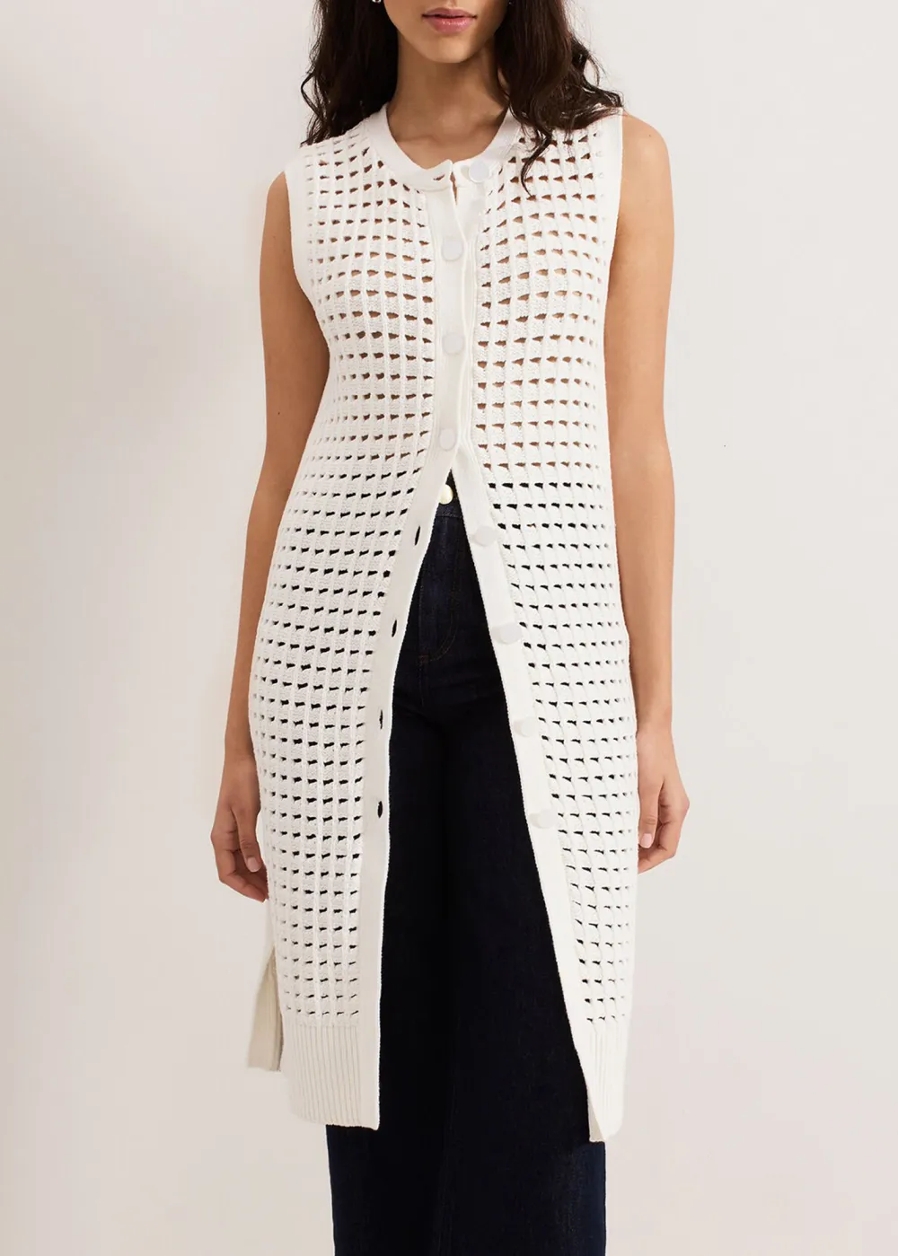 Knitted Open-Work Women's Top