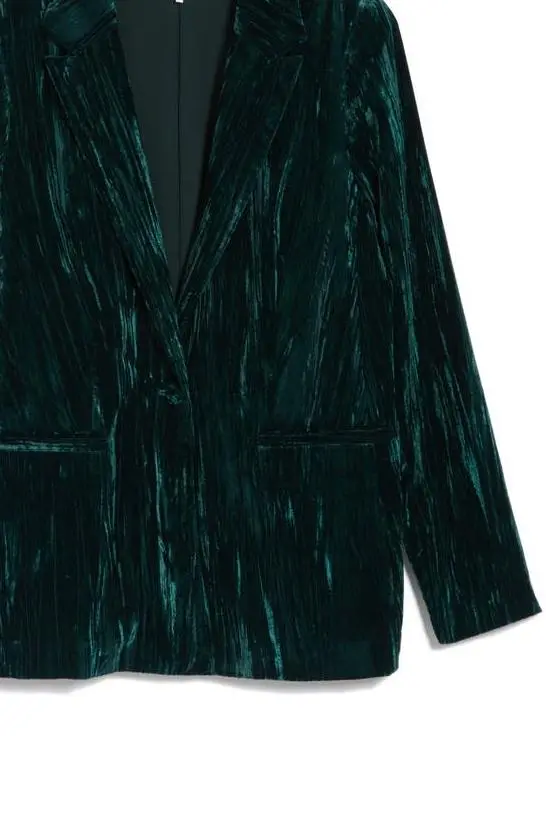 Emerald Textured Velvet Blazer