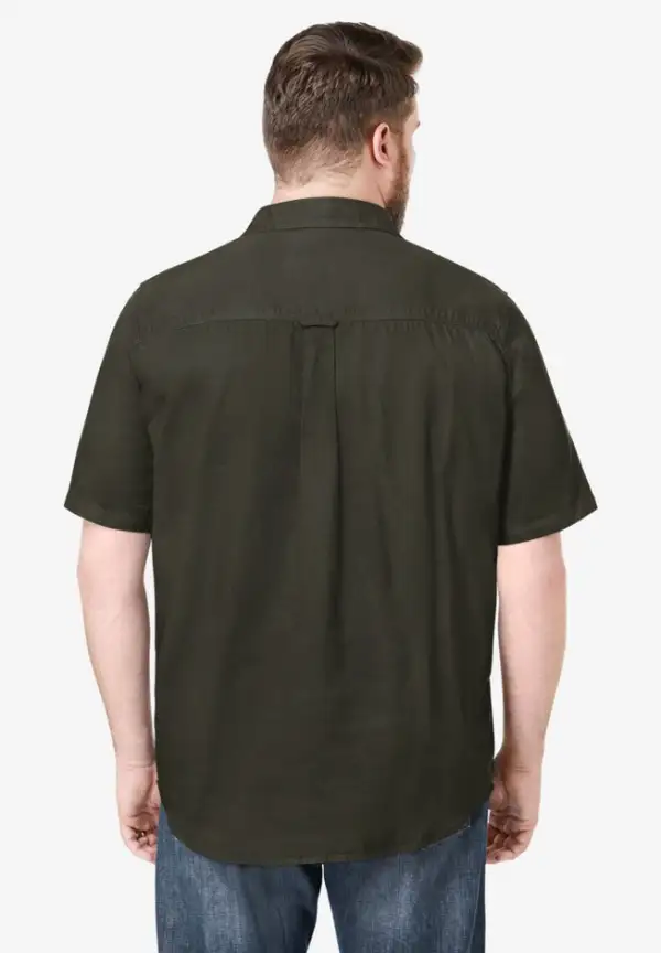 Short Sleeve Denim and Twill Shirt