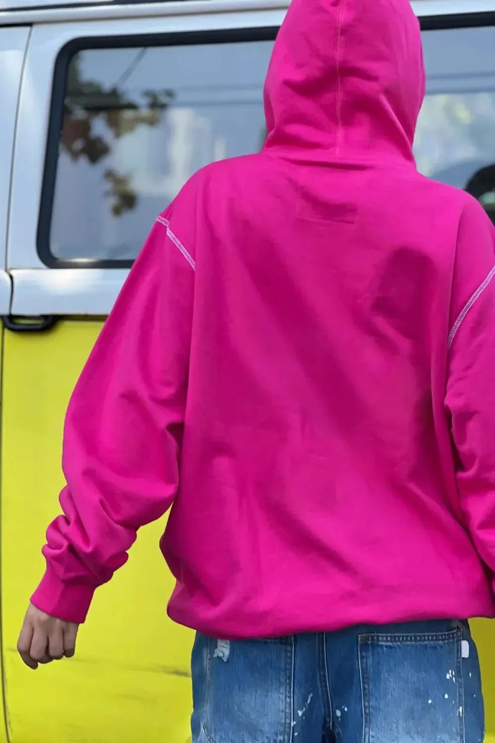 Pink Comfortable Classic Versatile Loose Hoodie