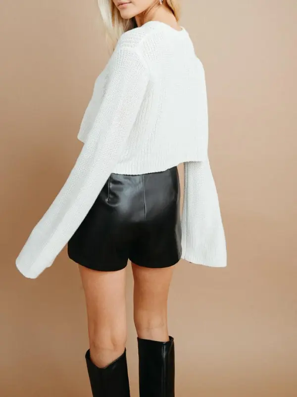 Gillian Cropped Bell Sleeve Sweater