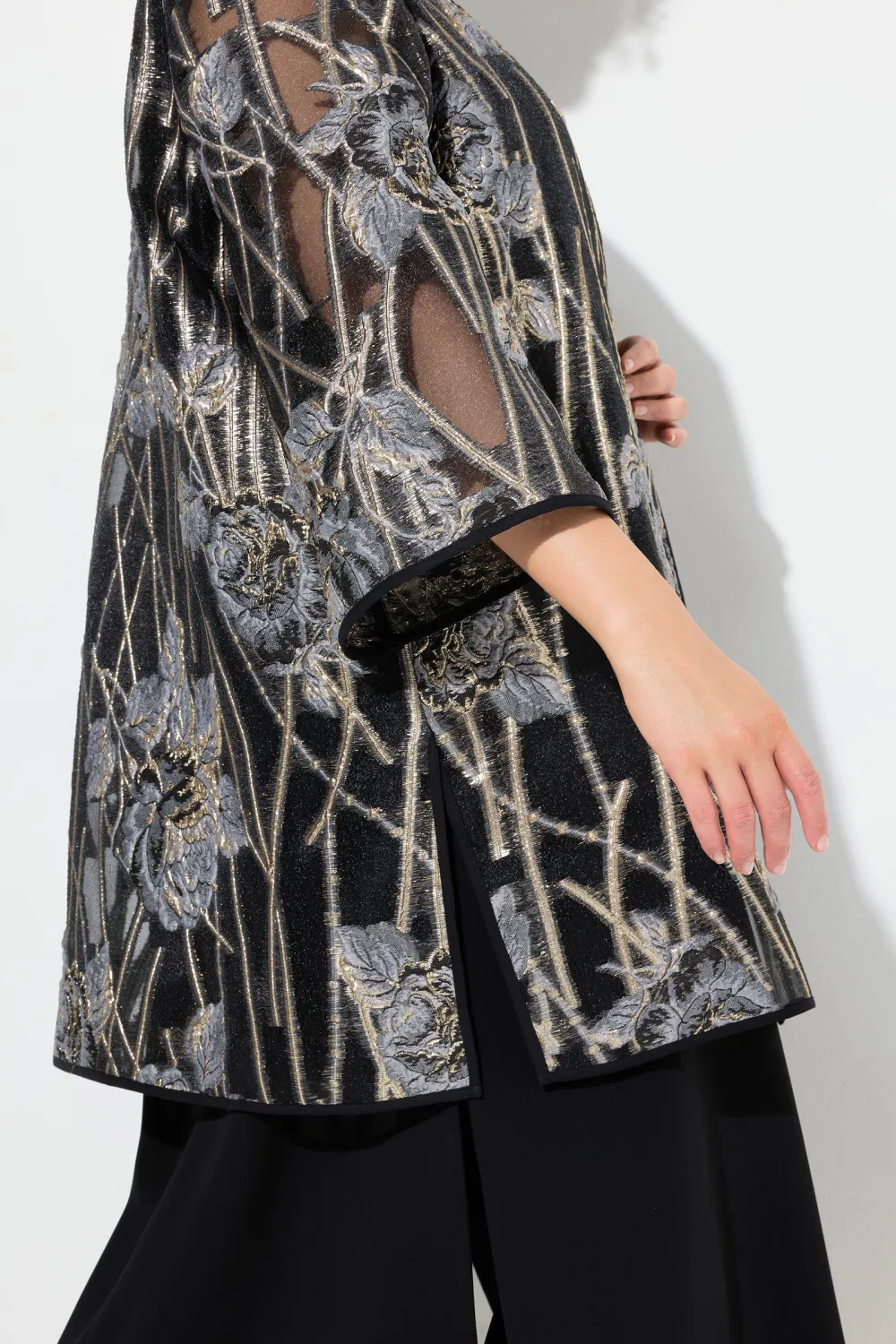 V-Neck Mid Length Jacket