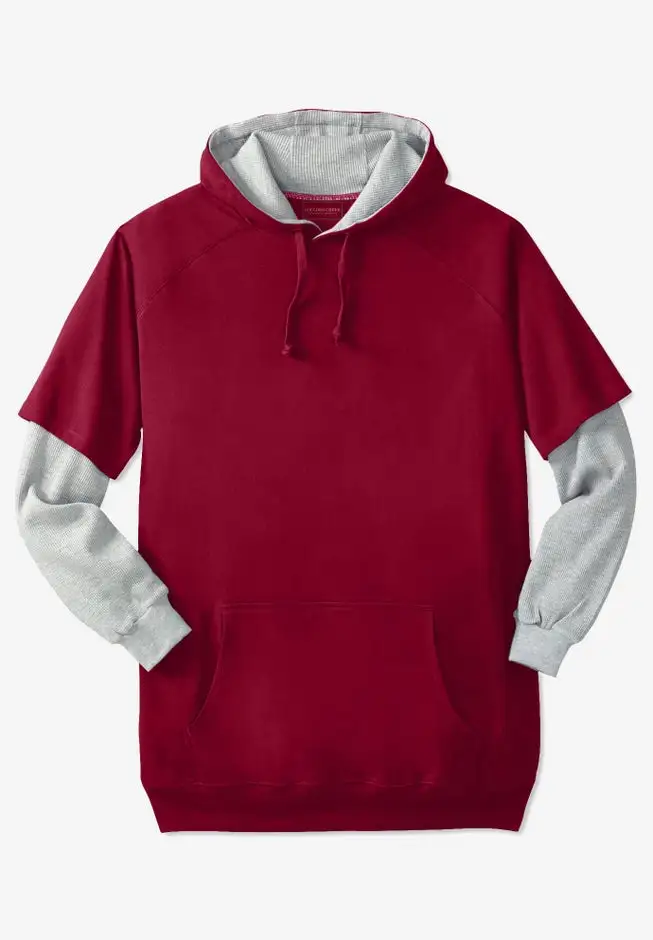 Thermal-Lined Layered Look Hoodie