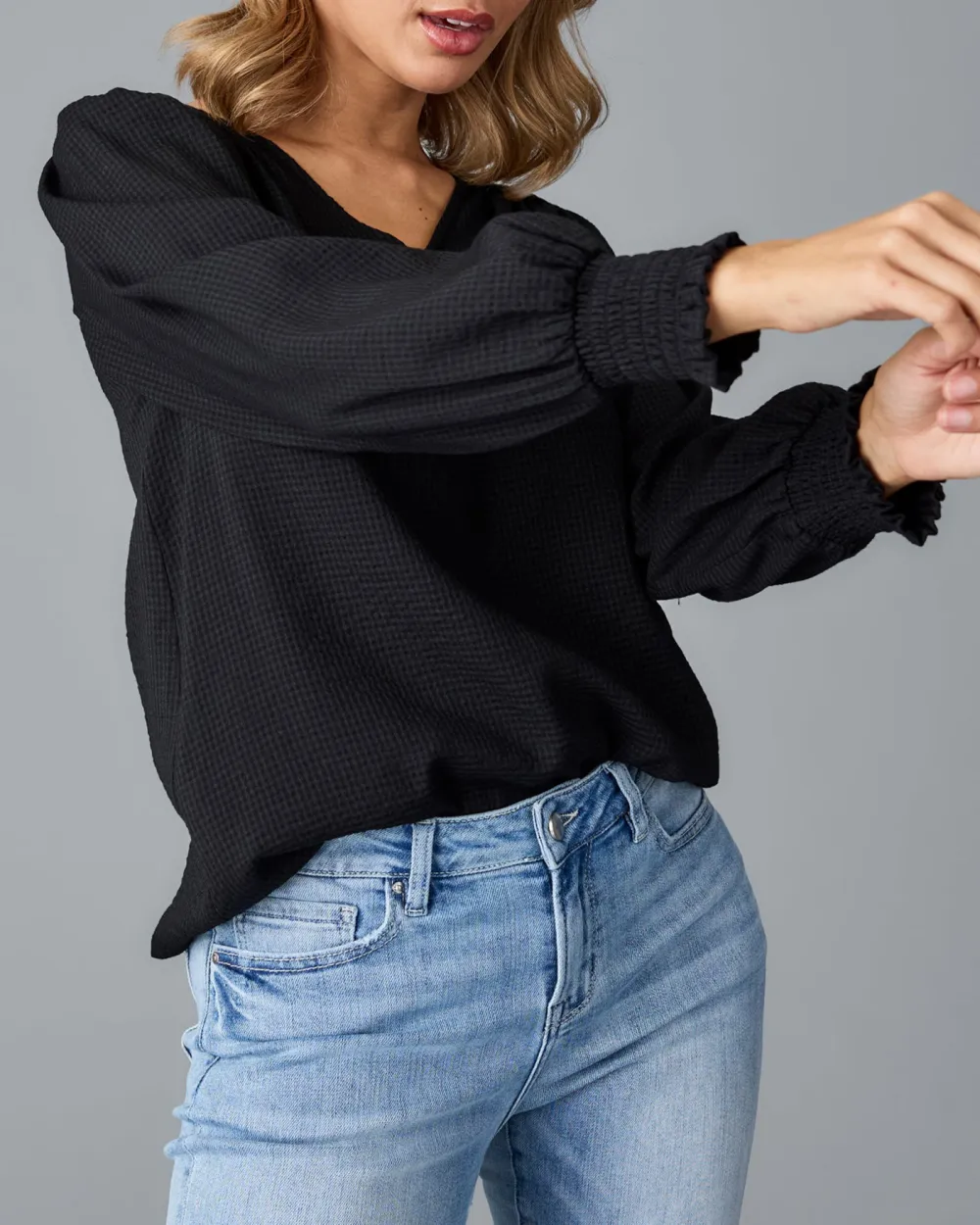 Comfortable Black Daily Blouse