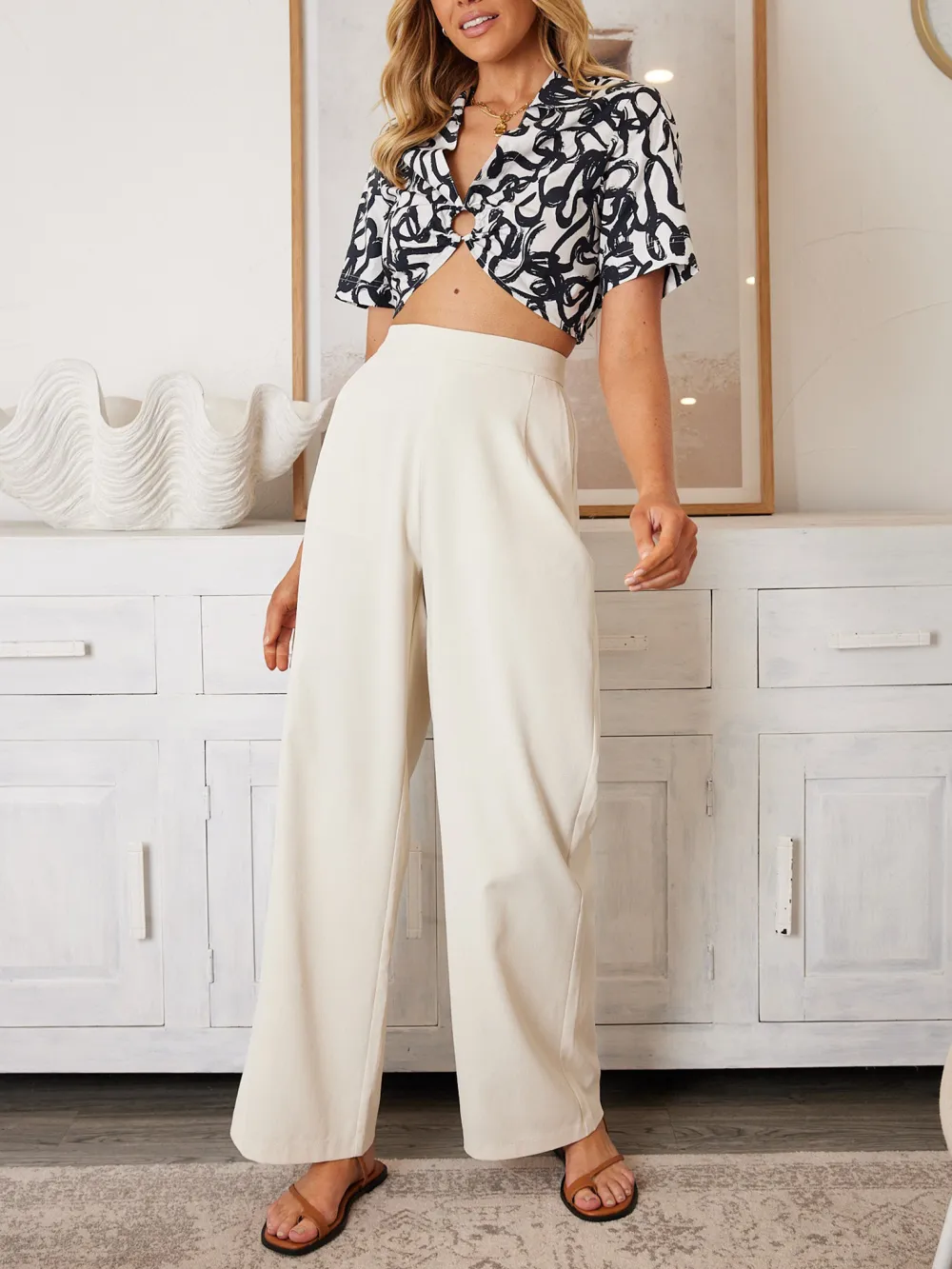 Black Print Short Sleeve Shirt