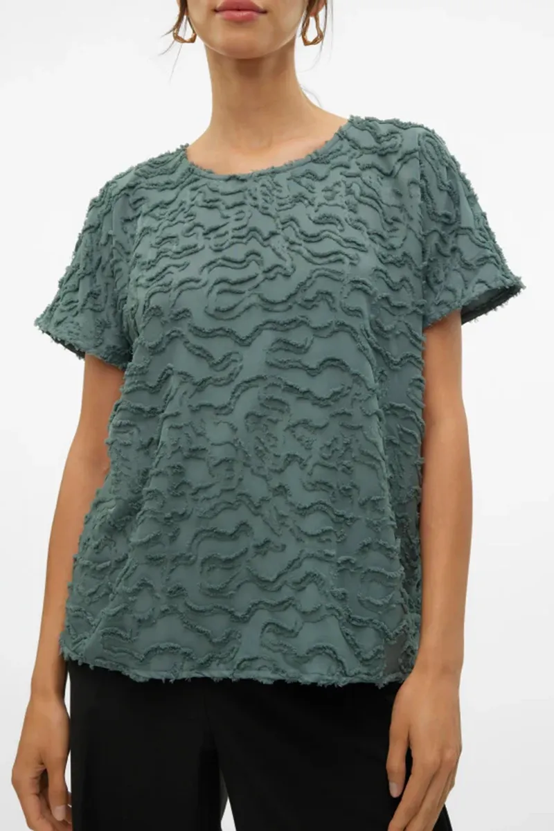 Textured Crew Neck Short Sleeve T-Shirts