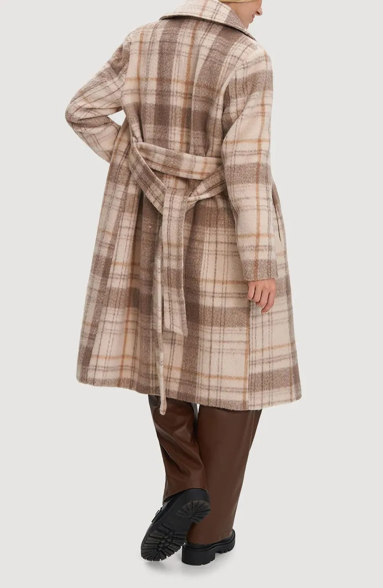 Vegan Wool Plaid Coat
