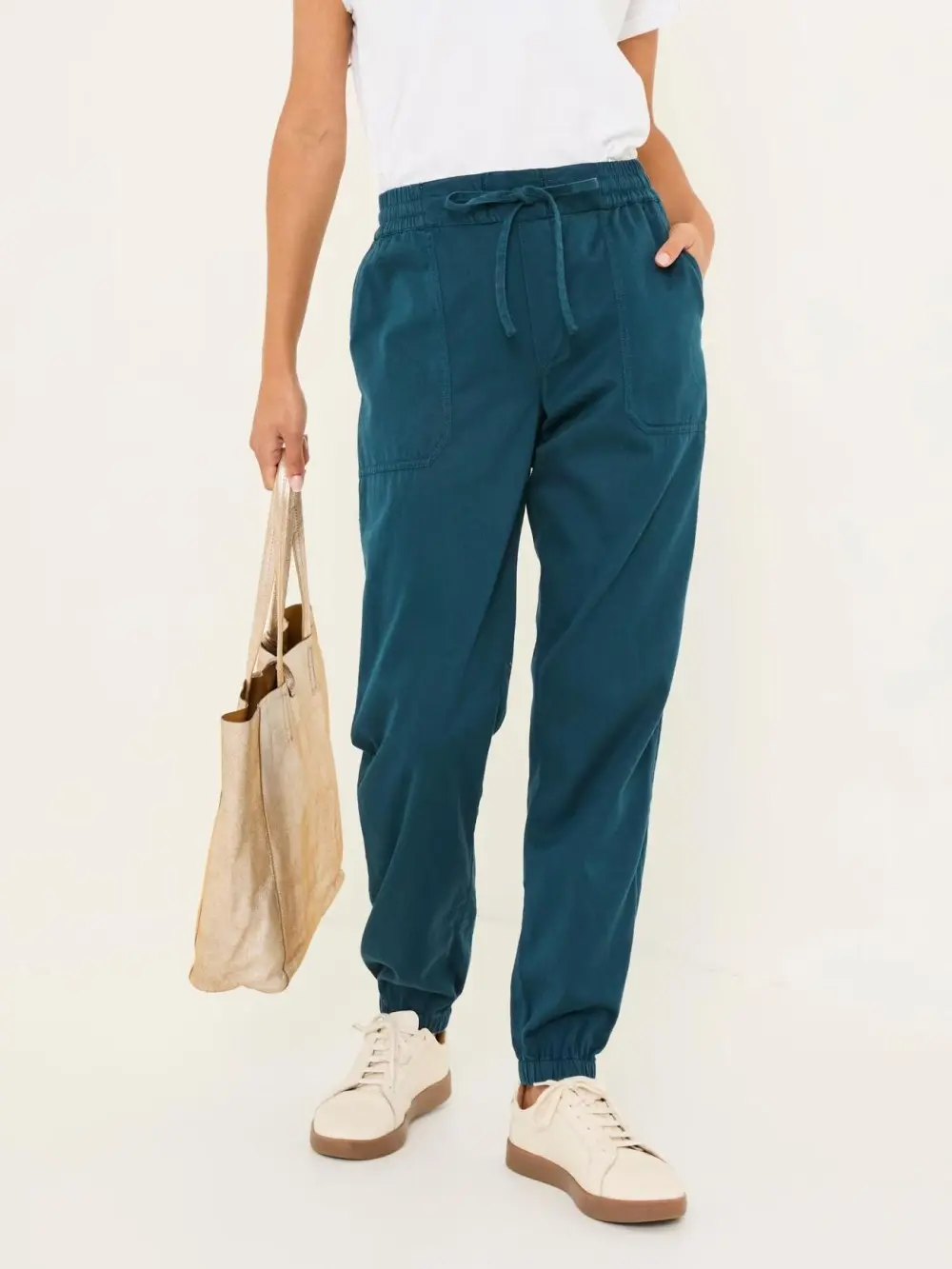 Blue Cuffed Cotton Joggers