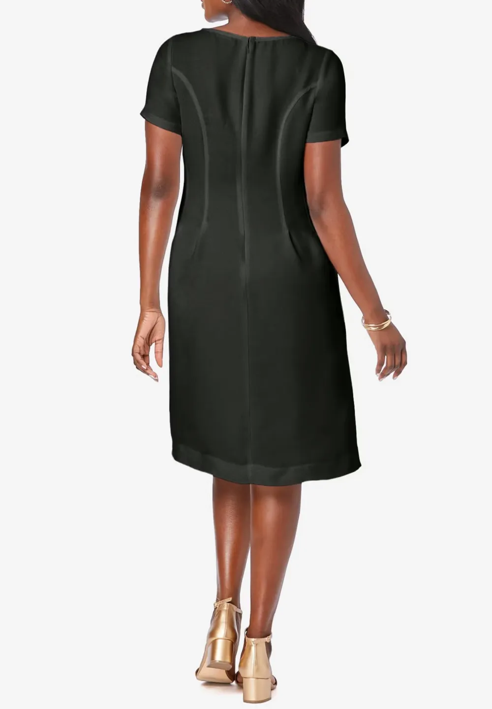 Solid Color Waist Cinching Dress