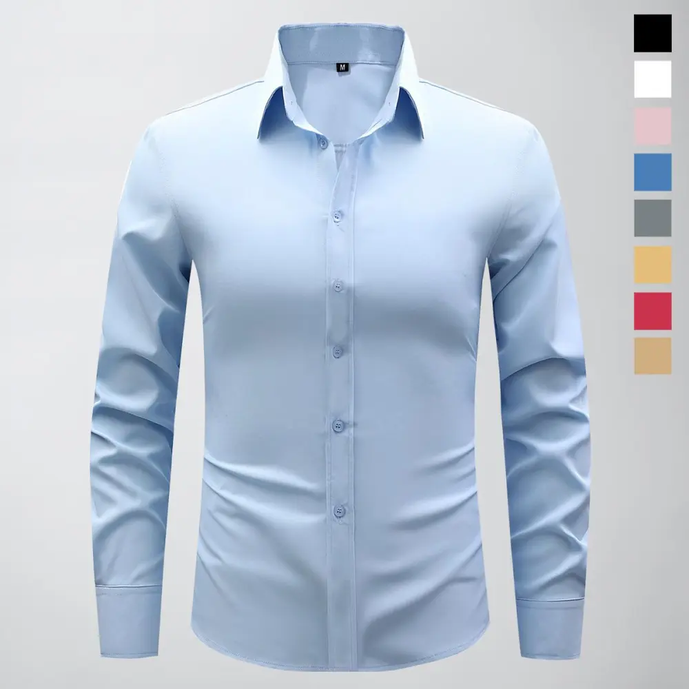 Non-Stretch Men’S Slim-Fit Long-Sleeve Shirt
