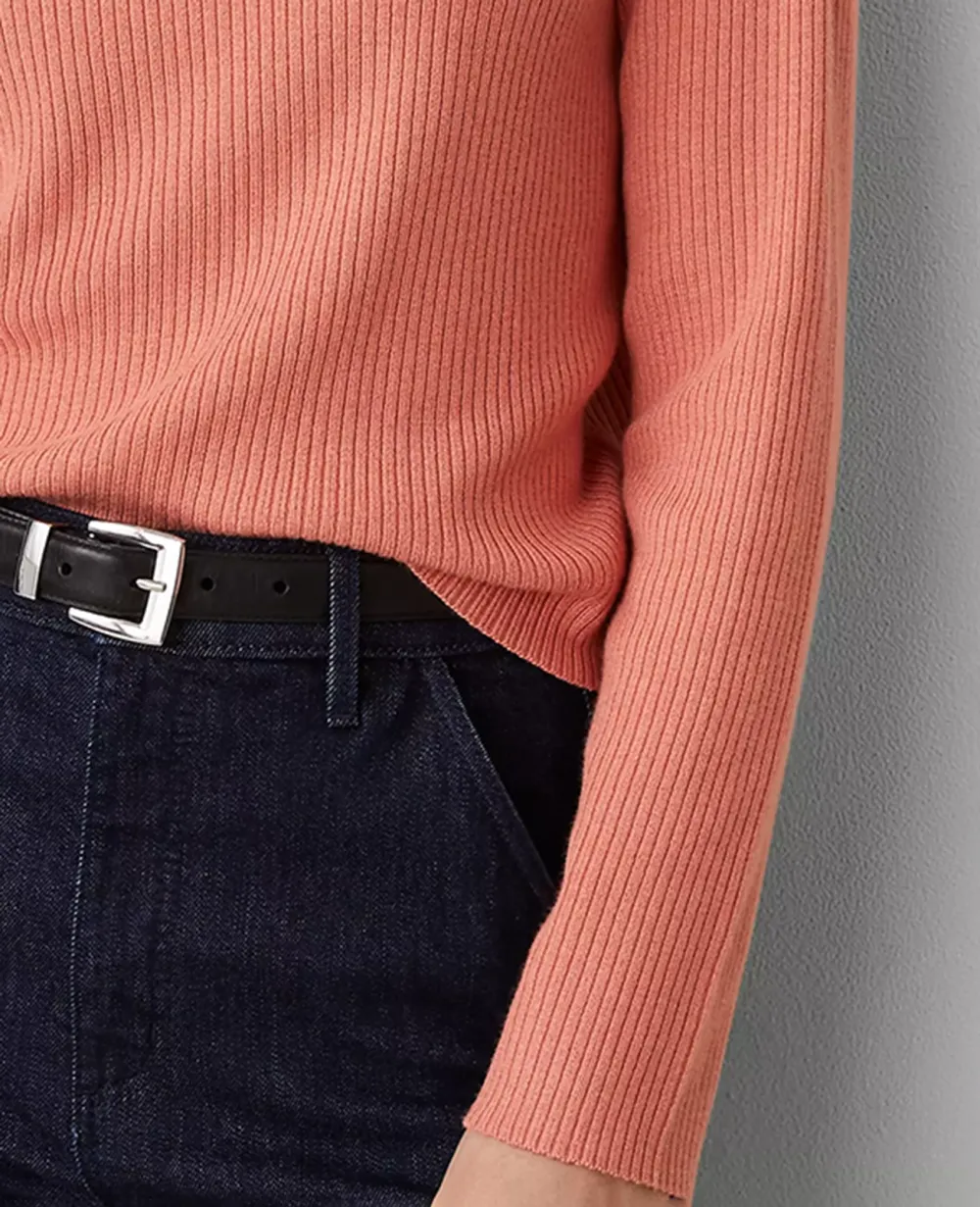 Mock Neck Ribbed Sweater