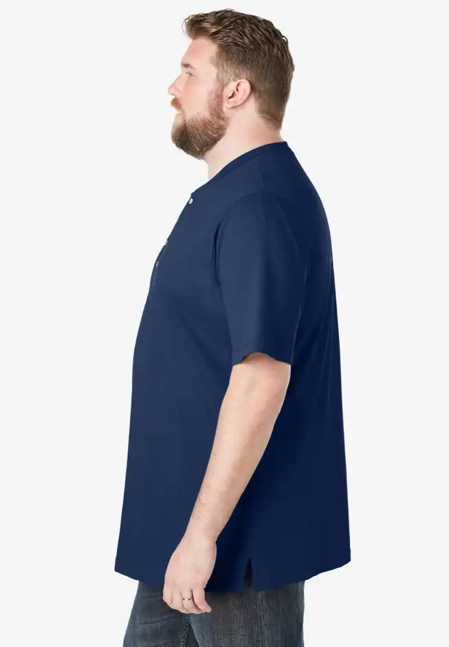 Shrink-Less Lightweight Henley T-Shirt