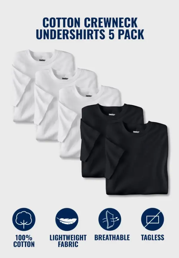 5-pack Cotton Crewneck Undershirts