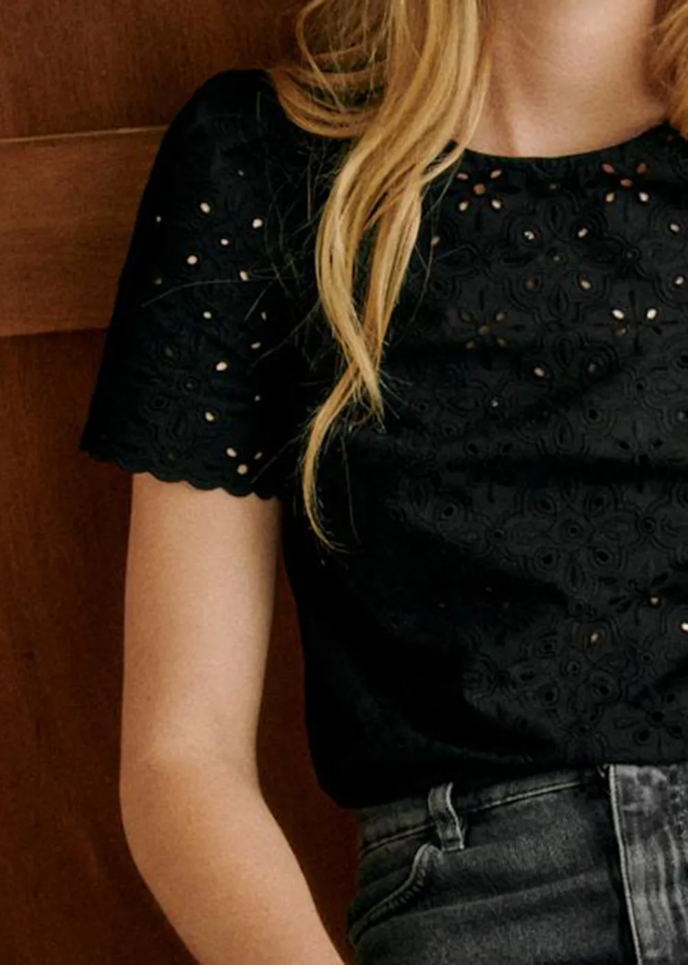 Short Sleeve Embroidered Blouse