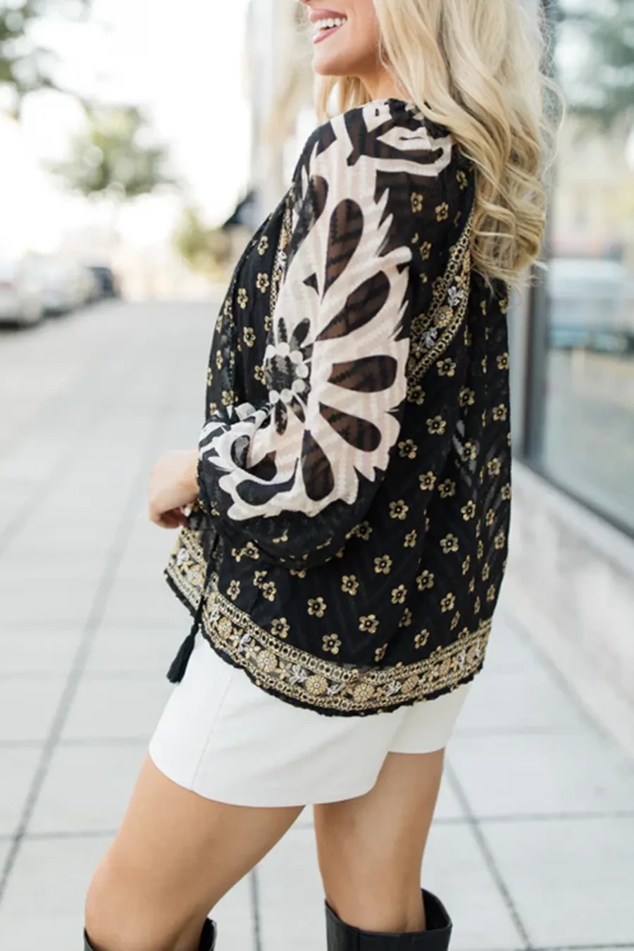 Black Multi Printed Blouse