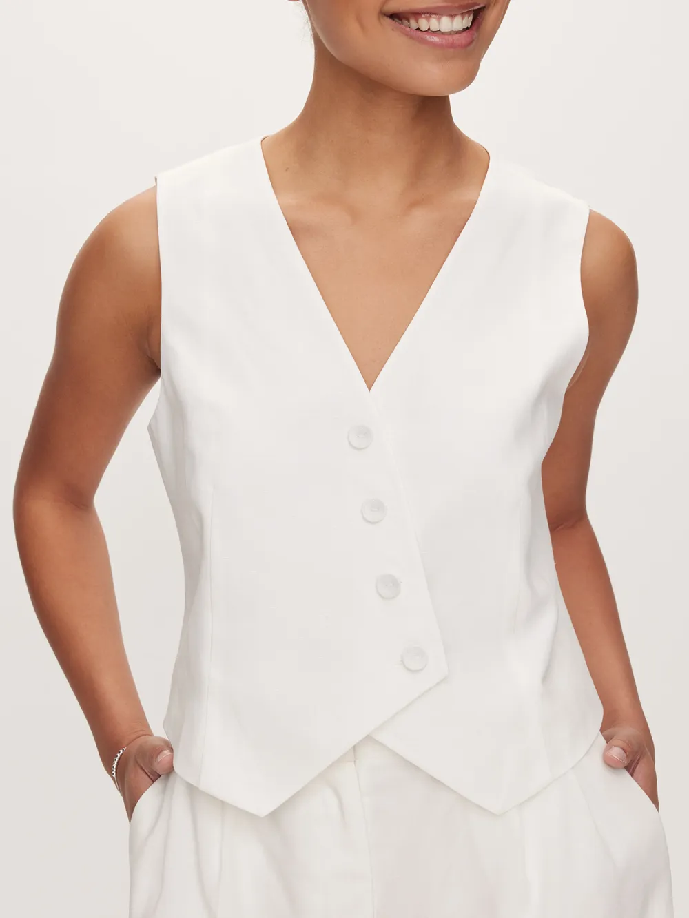 V-Neck Asymmetrical Vest