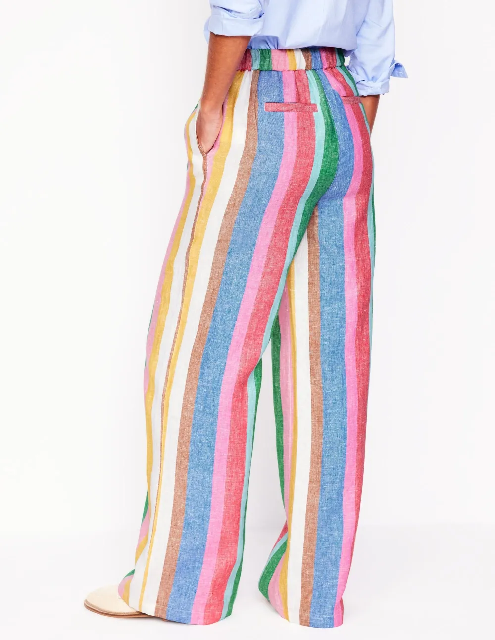 Multicolor Striped Dulwich Linen Pants
