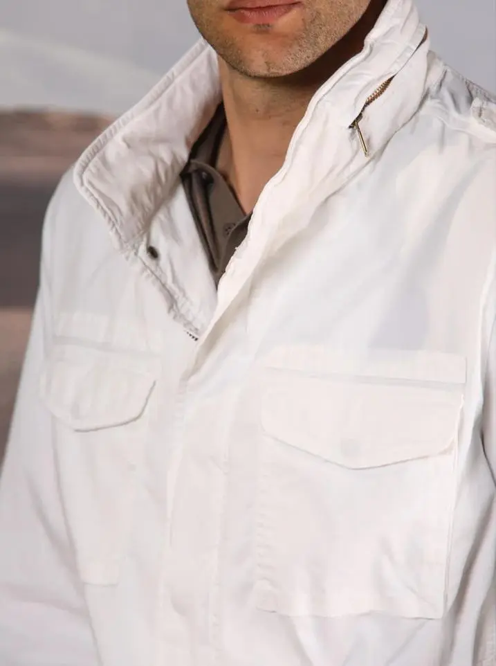 Lightweight Cotton Twill Men's White Jacket