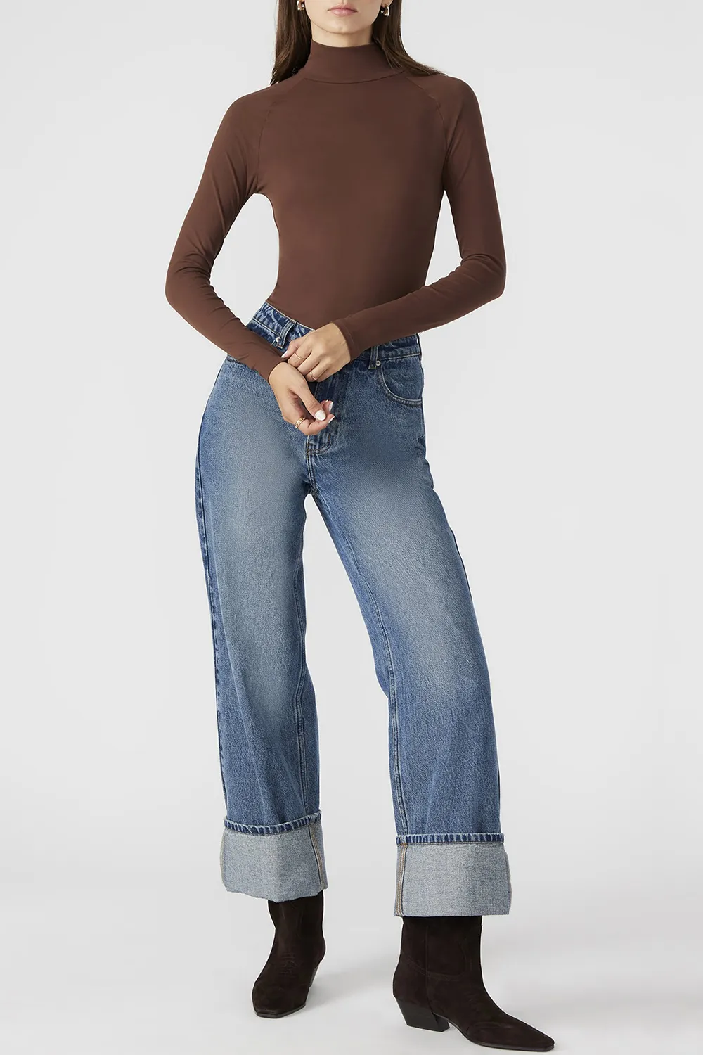 Long Sleeve Bodysuit Brown