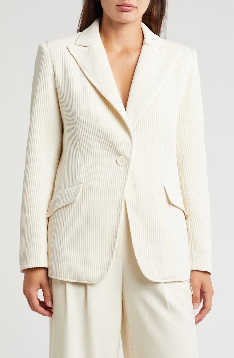 One-Button Corduroy Blazer