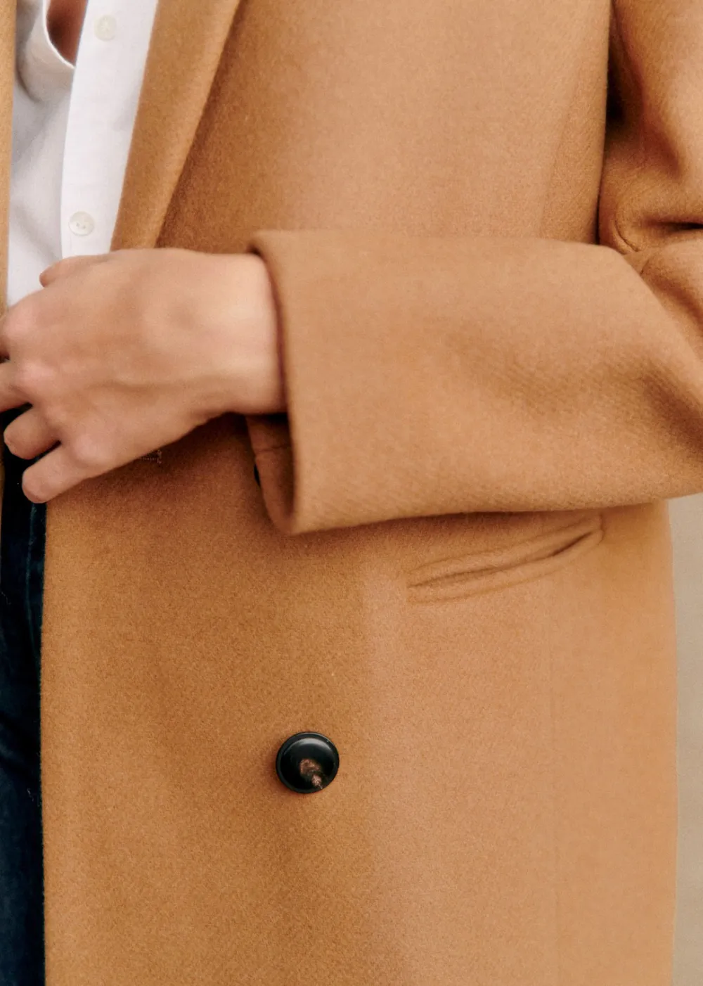 Mid-Length Solid Color Coat