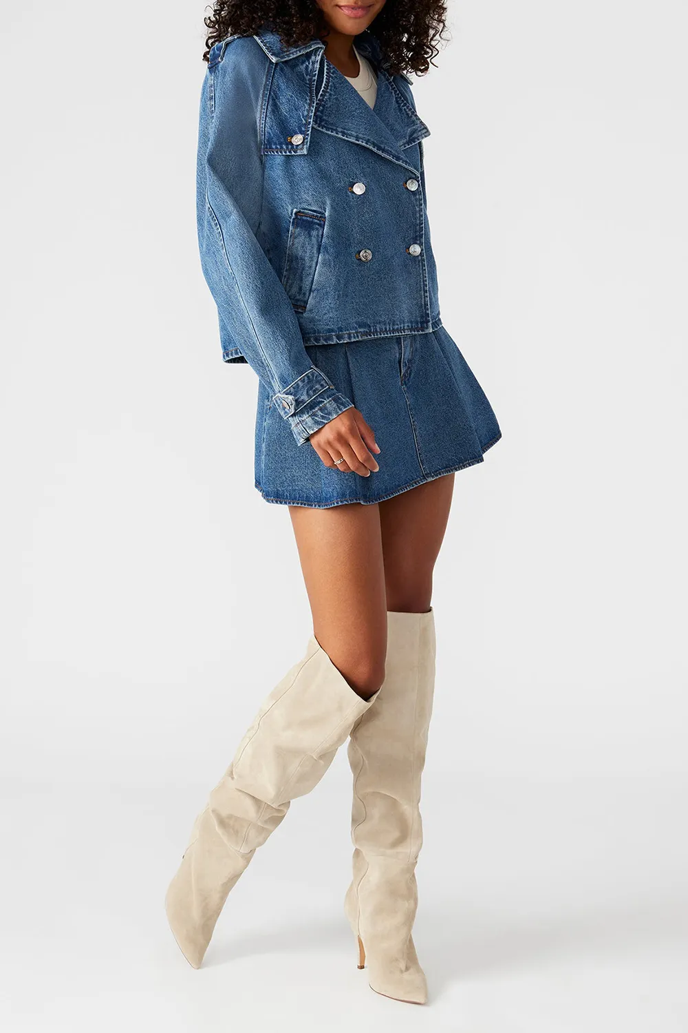 Double-Breasted Denim Jacket