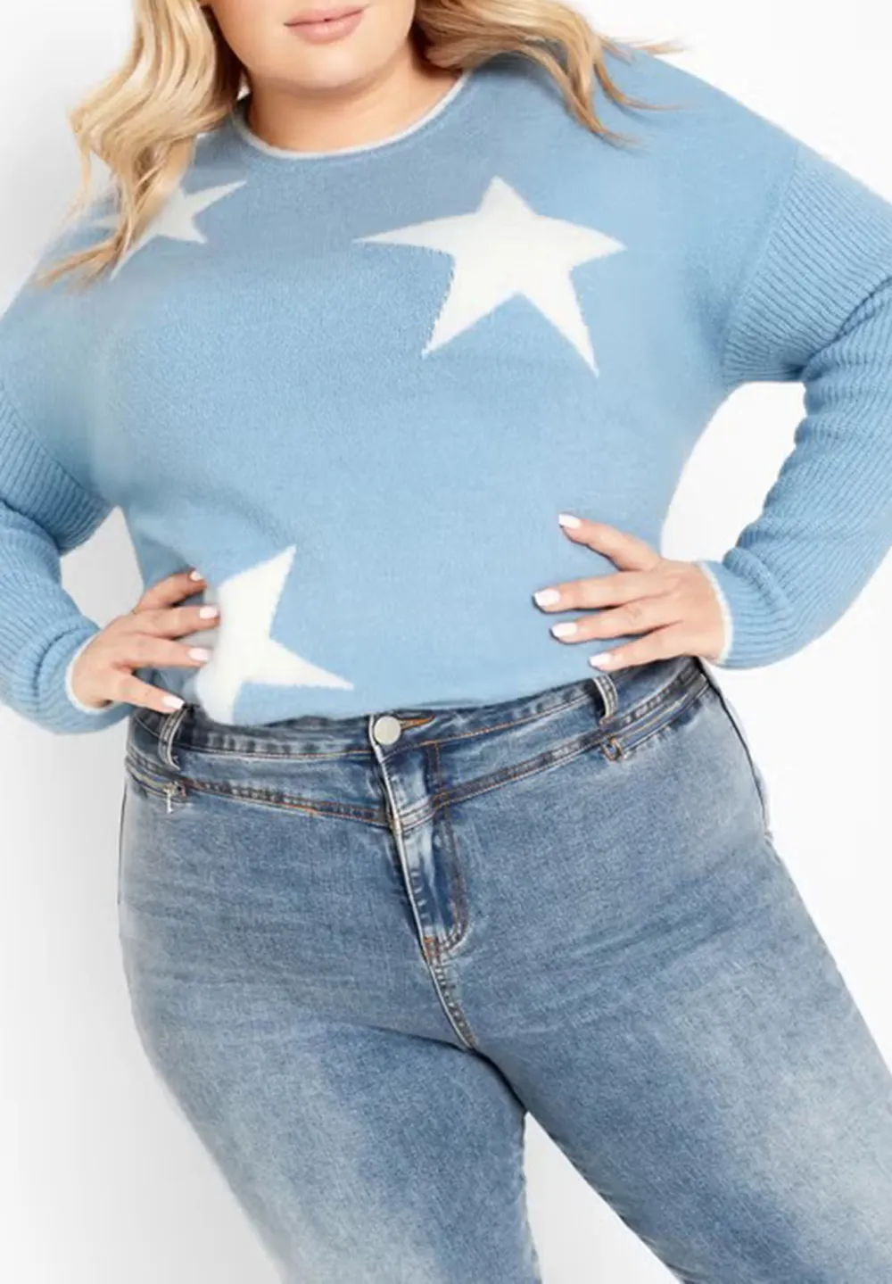 Color Blocking Star Sweater