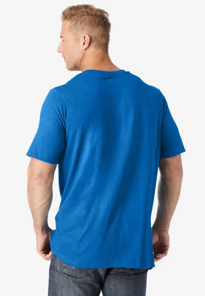 Shrink-Less Lightweight Longer-Length V-neck T-shirt