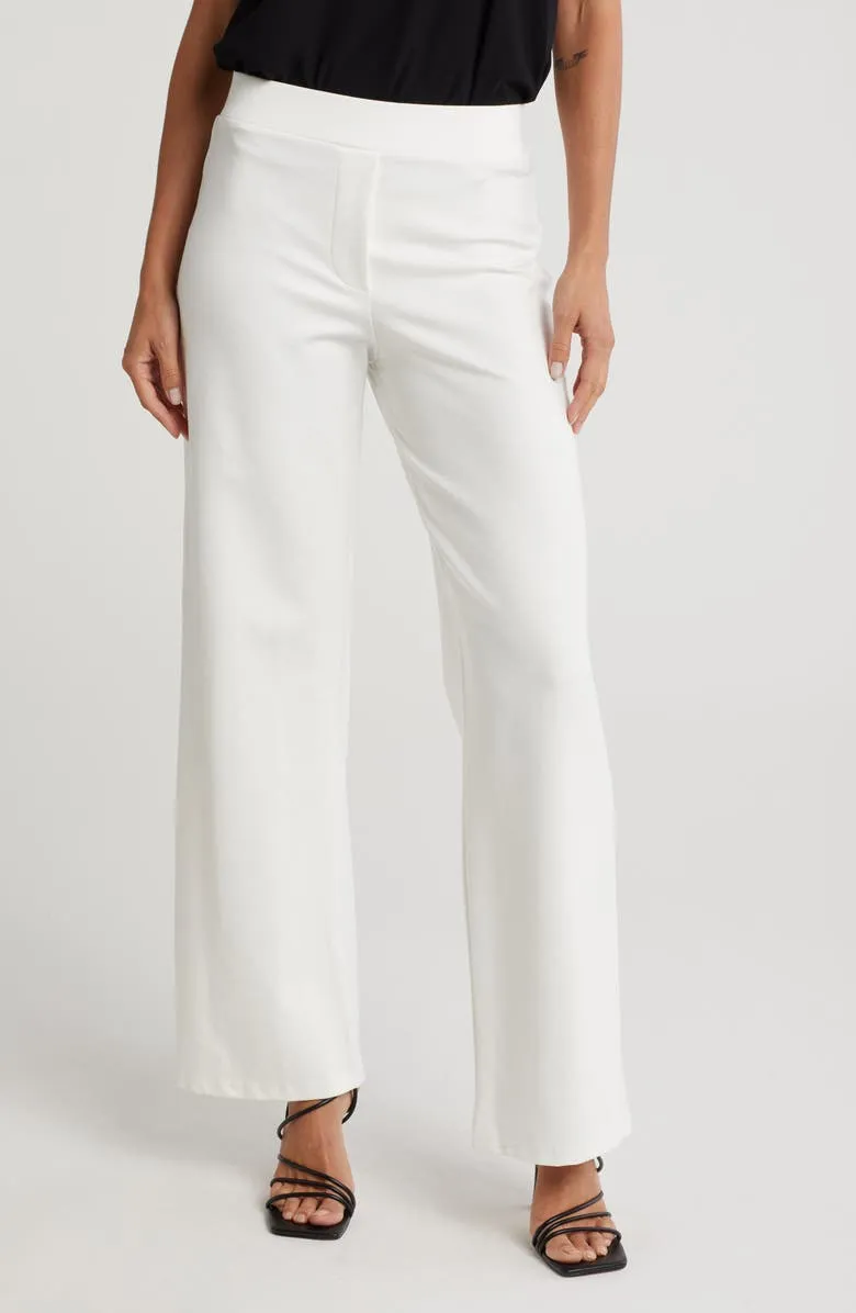 Wide Leg Pull-On Pants