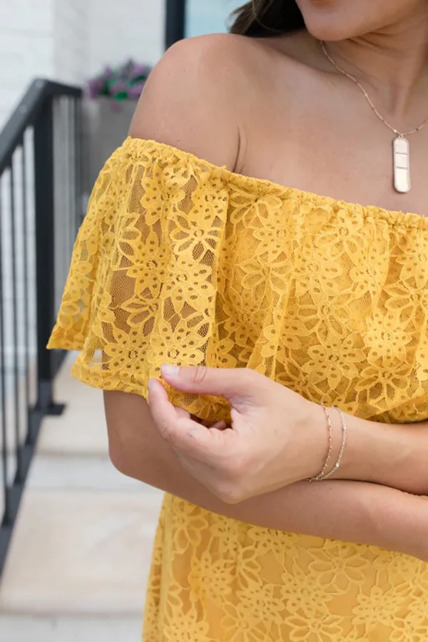 Off The Shoulder Lace Mini Dress