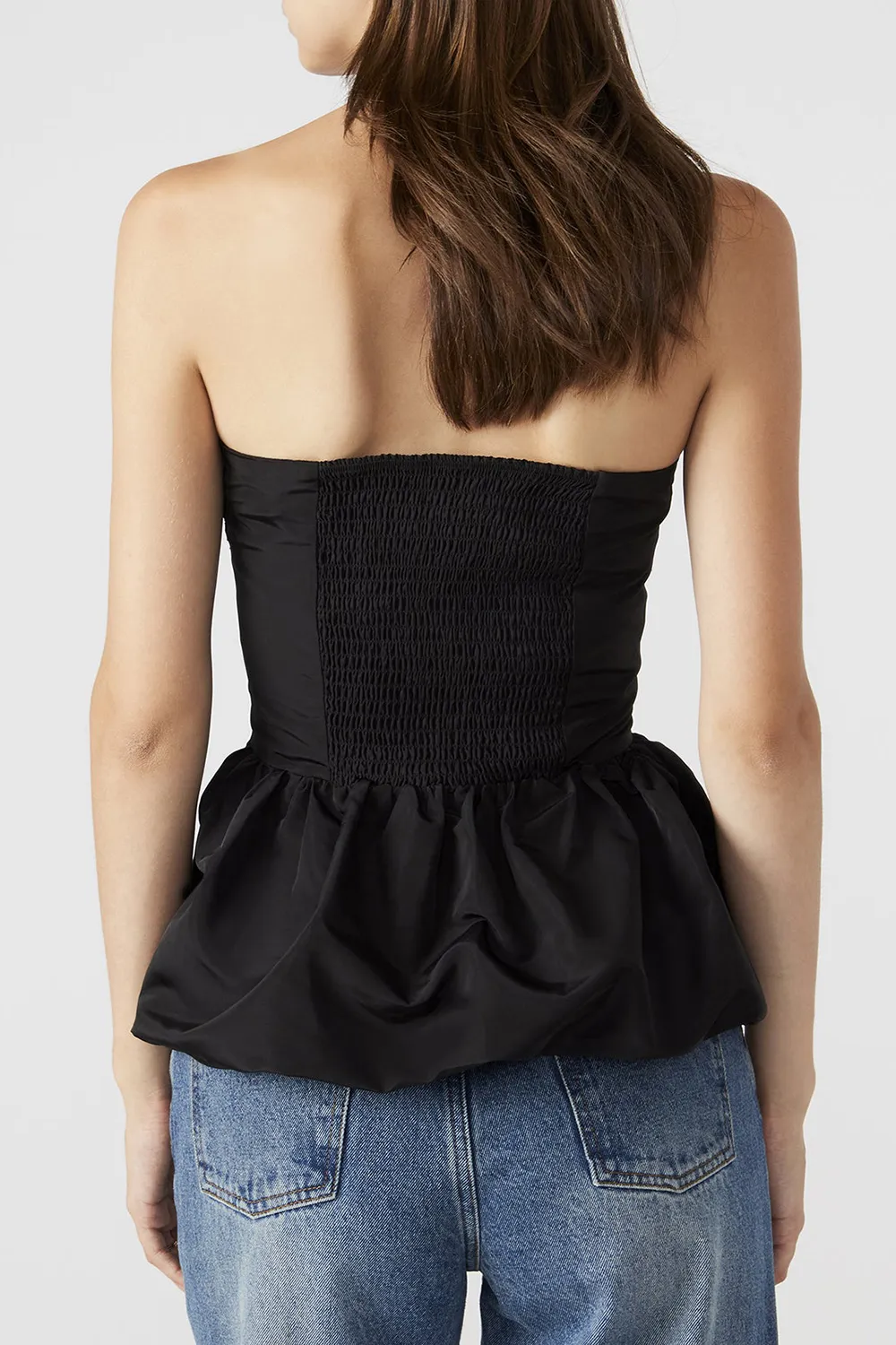 Straight Neck Top Black