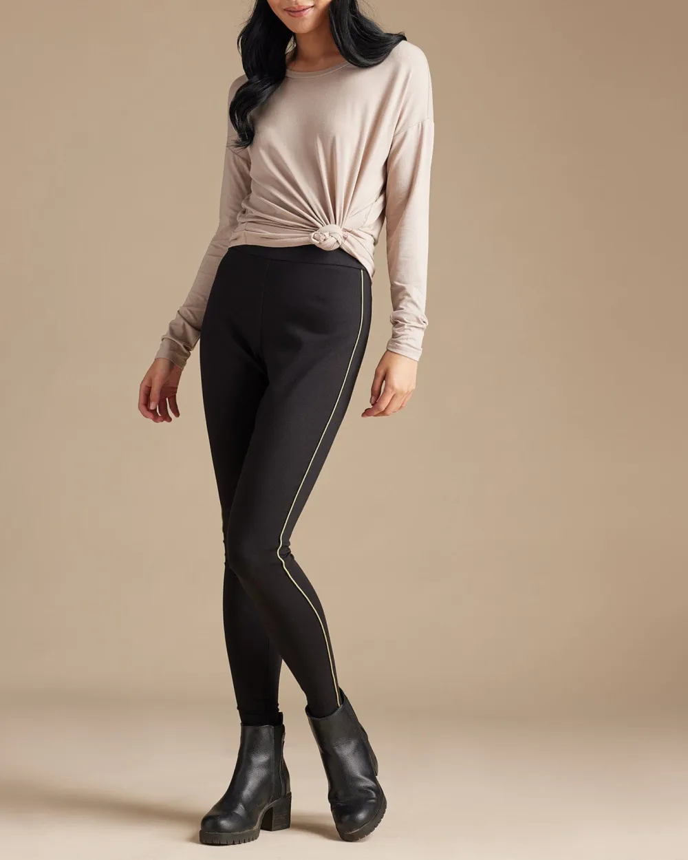Black Elastic Waist Legging