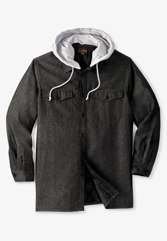 Removable Hooded Shirt Jacket