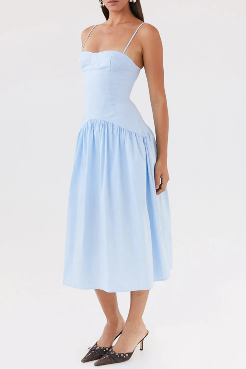 Yvette Corset Midi Dress - Pink