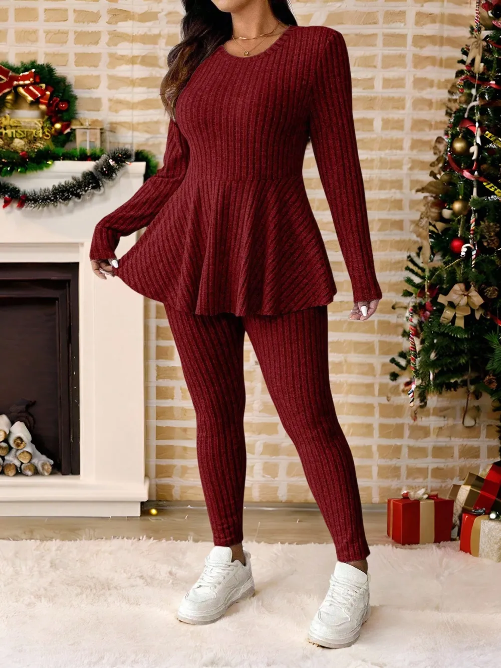 Women's Plus Size Autumn-Winter Knit Co-ords Set