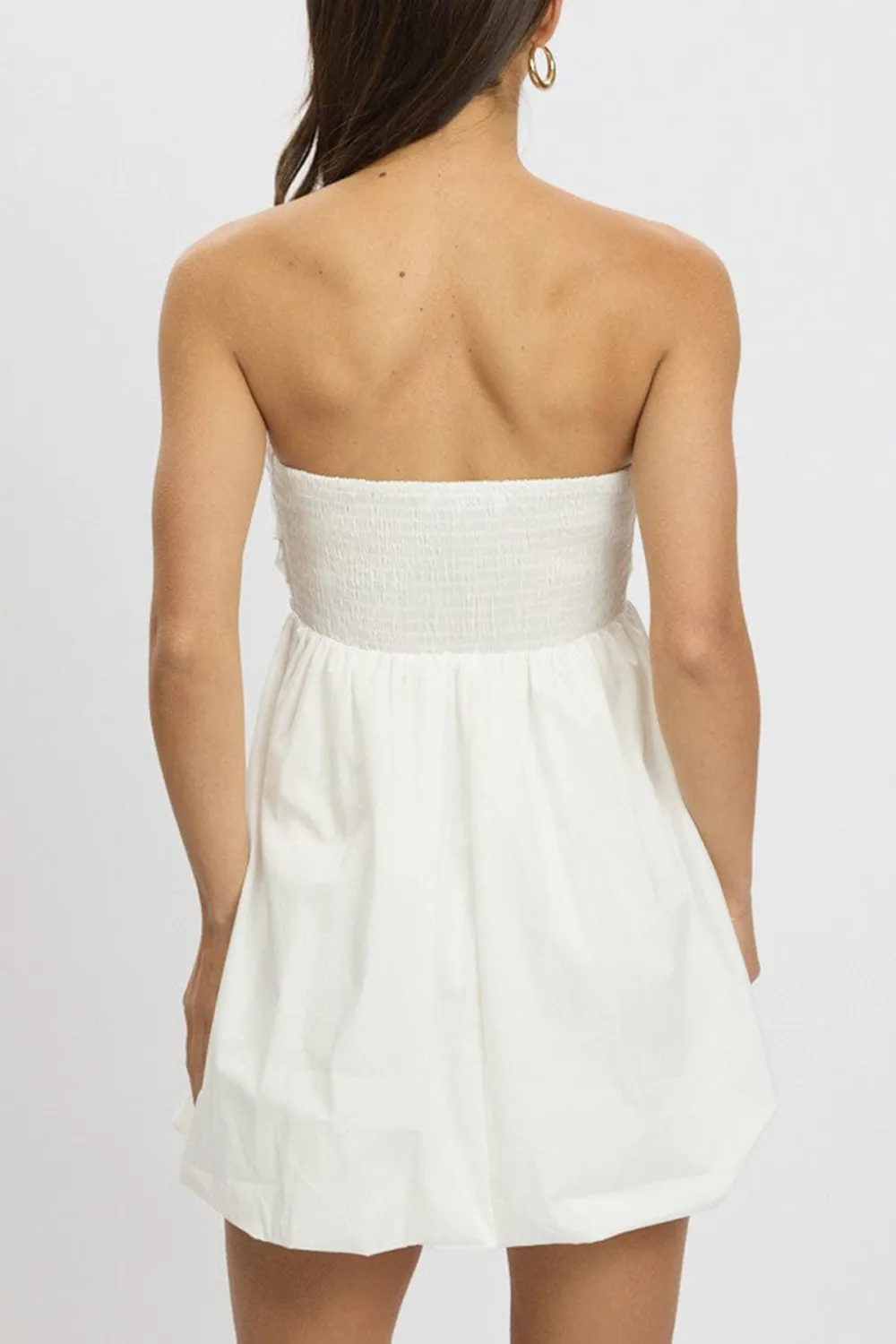 White Bubble Mini Dress Strapless