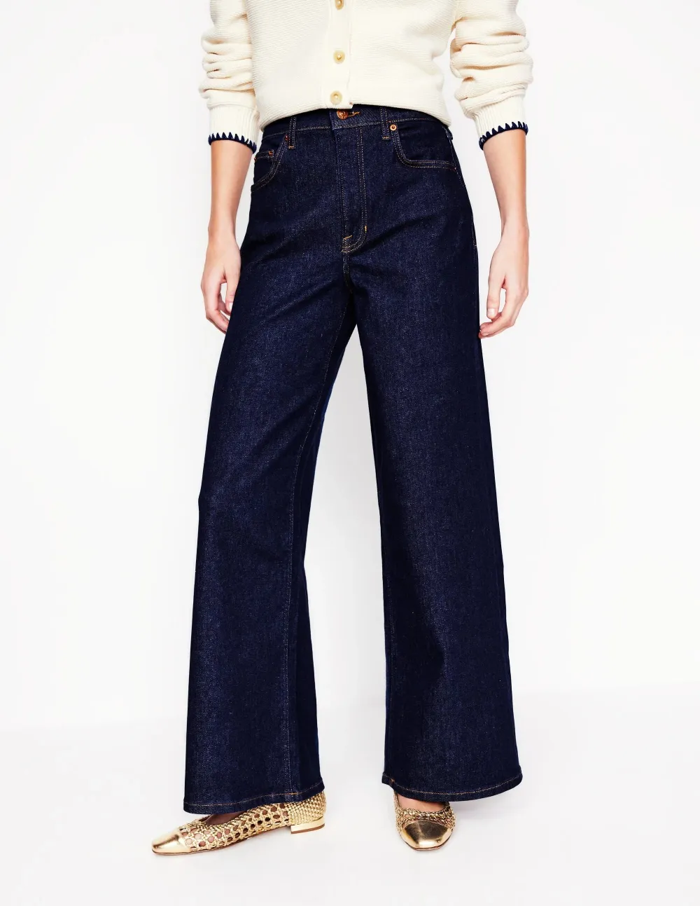 Indigo Rinse High - Rise Wide - Leg Jeans
