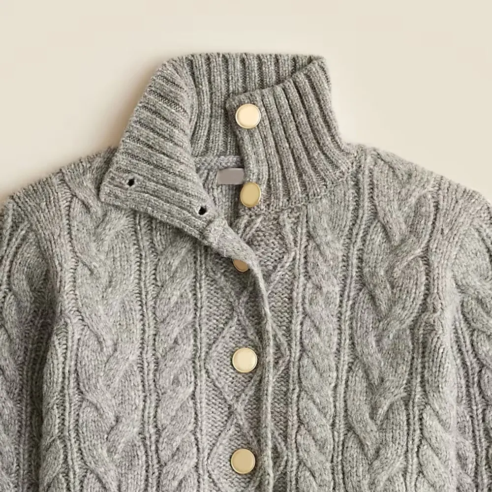 Cable-Knit Turtleneck Cardigans