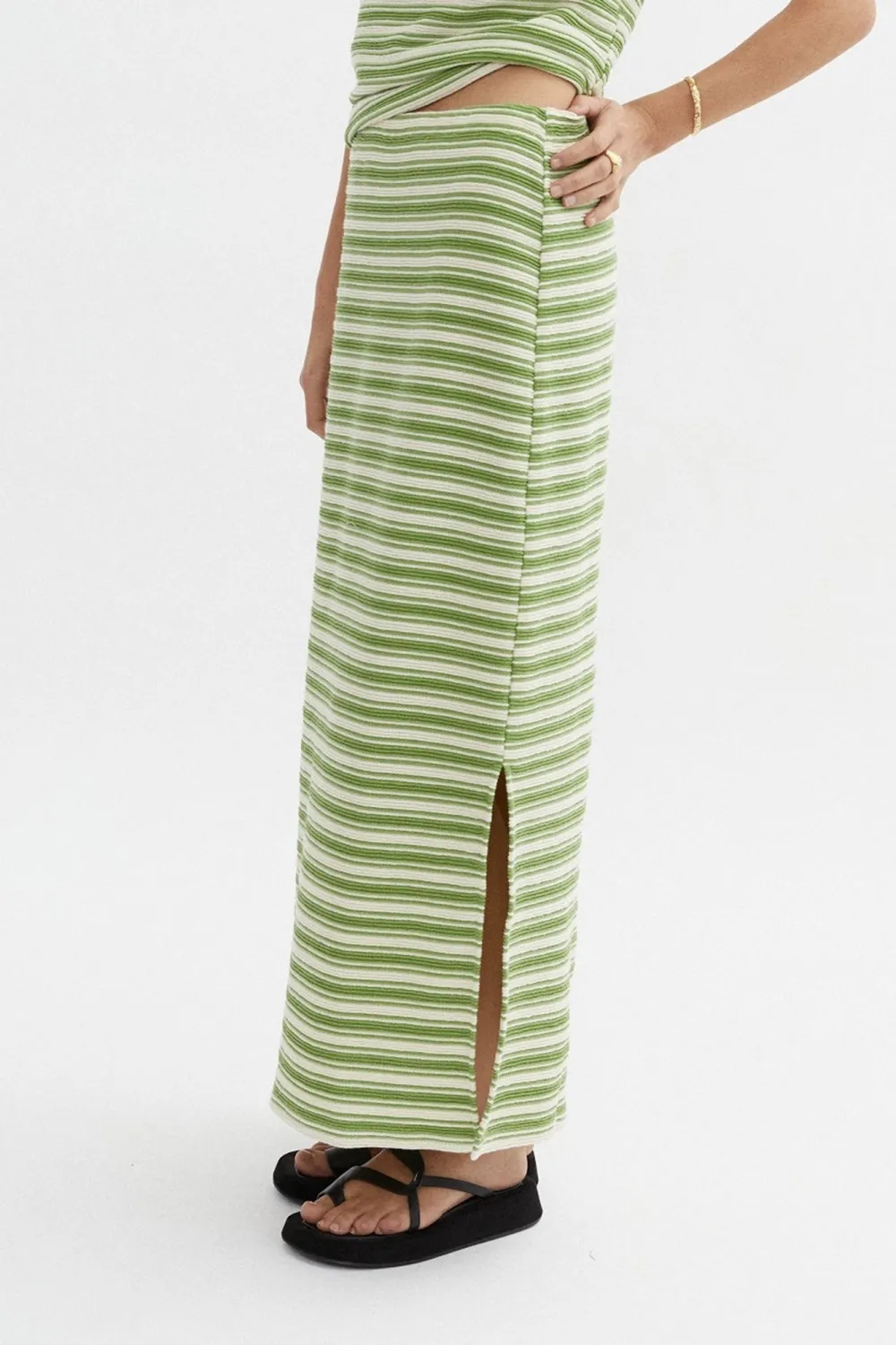 Green Stripes Versatile And Comfortable Skirt