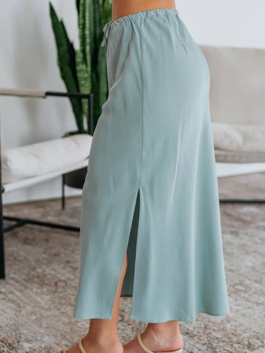 Side Slit Midi Skirt