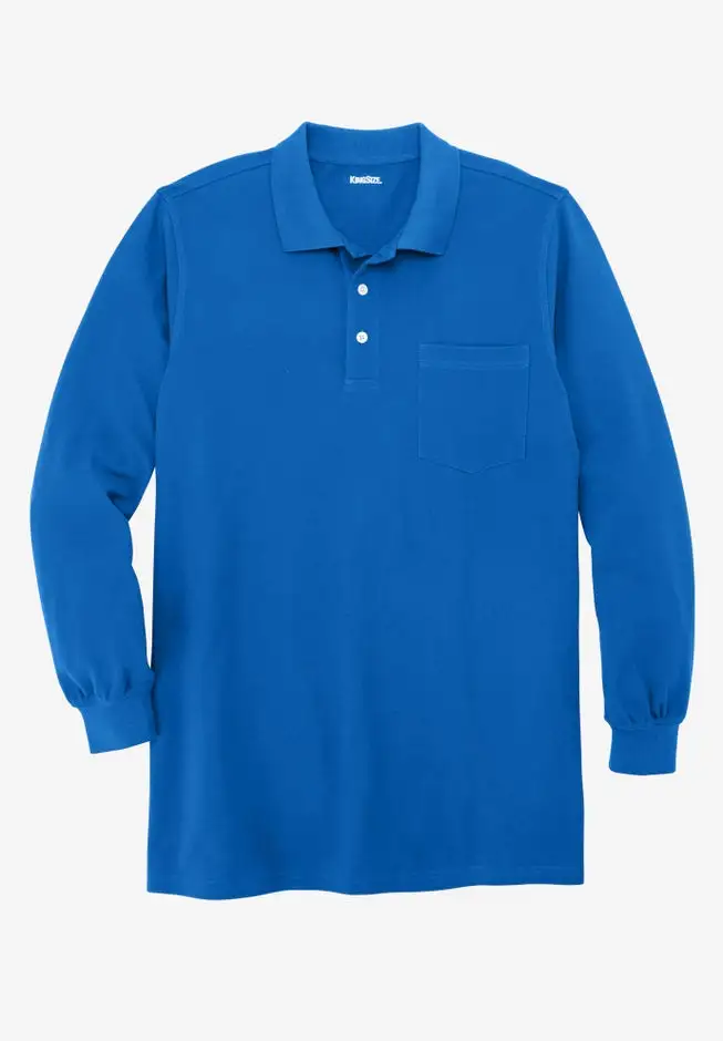 Longer-Length Long Sleeve Shrink-Less™ Cotton Polo