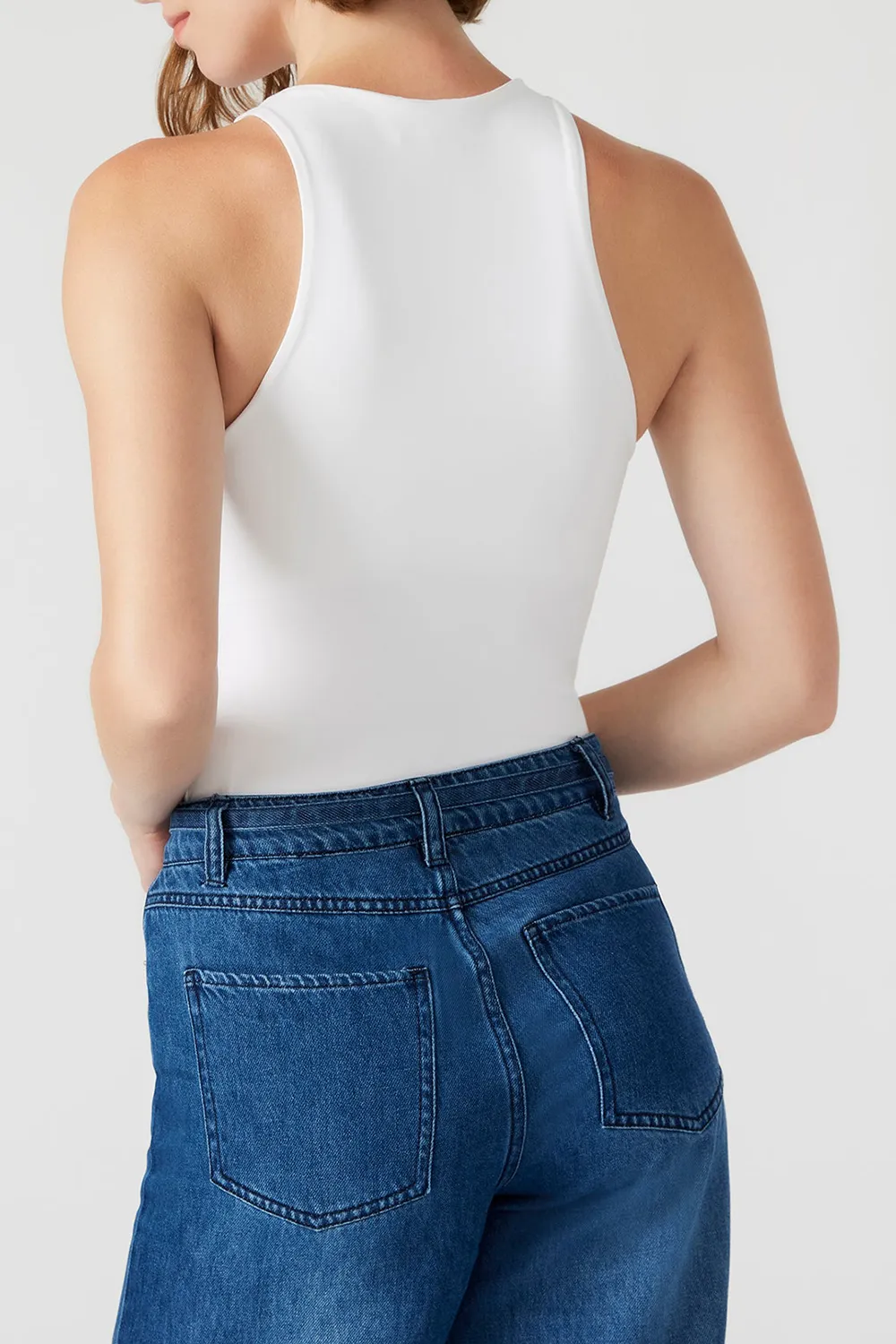 Crew Neck Bodysuit Red