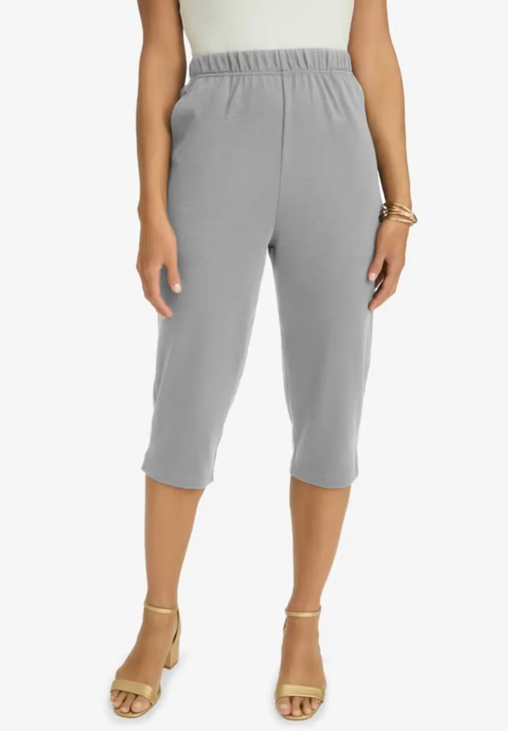 Ladies' Black Tapered 7/8 Pants