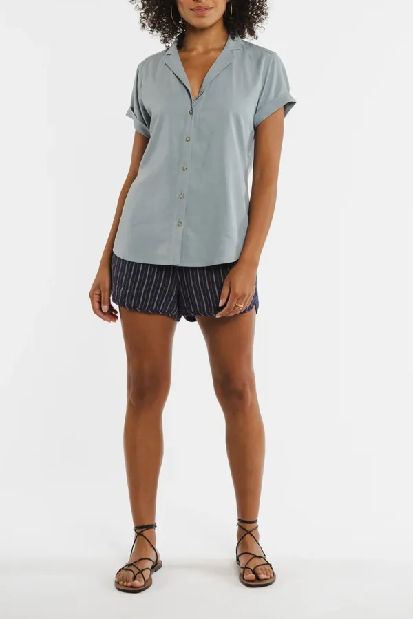 The Button Front Casual Short Sleeve