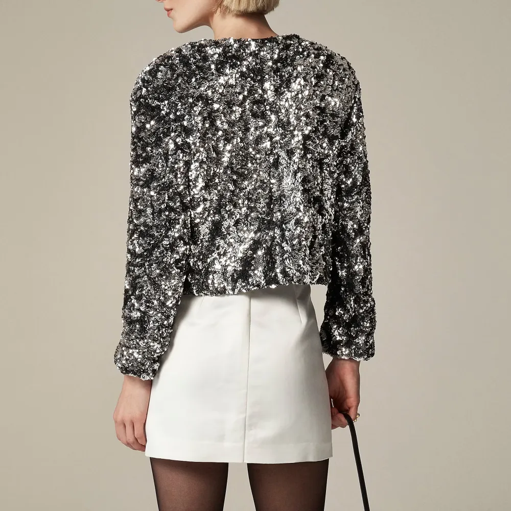 Sequins Bow Chic Cropped Jackets