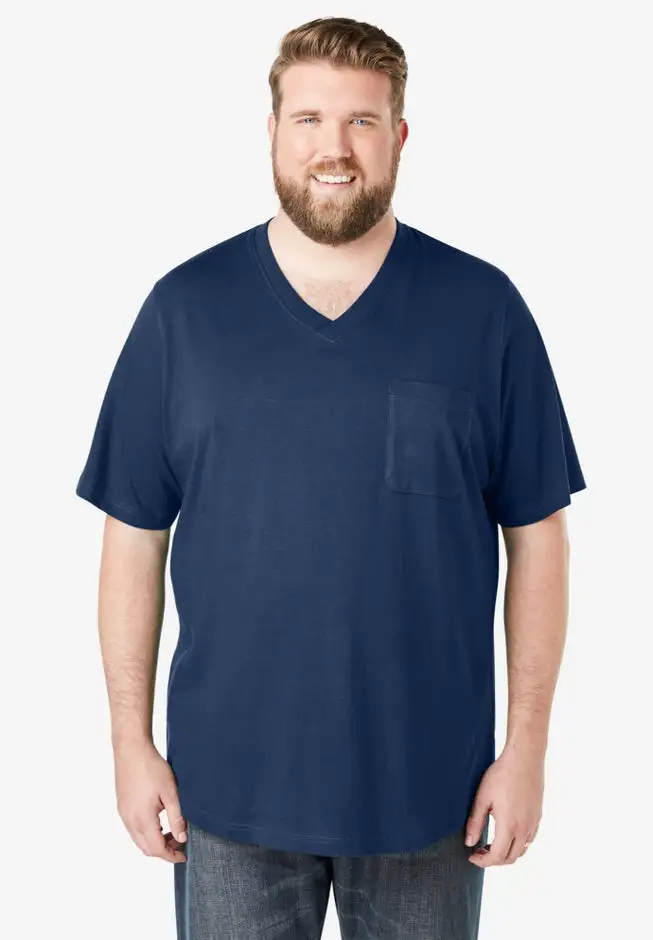 Shrink-Less Lightweight V-Neck Pocket T-Shirt