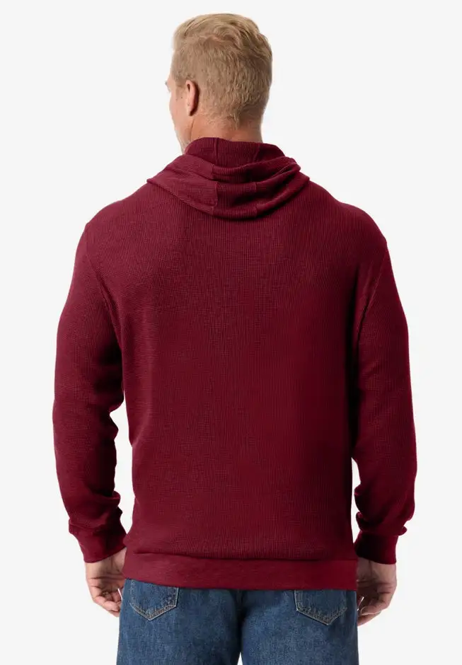 Waffle-Knit Thermal Hoodie