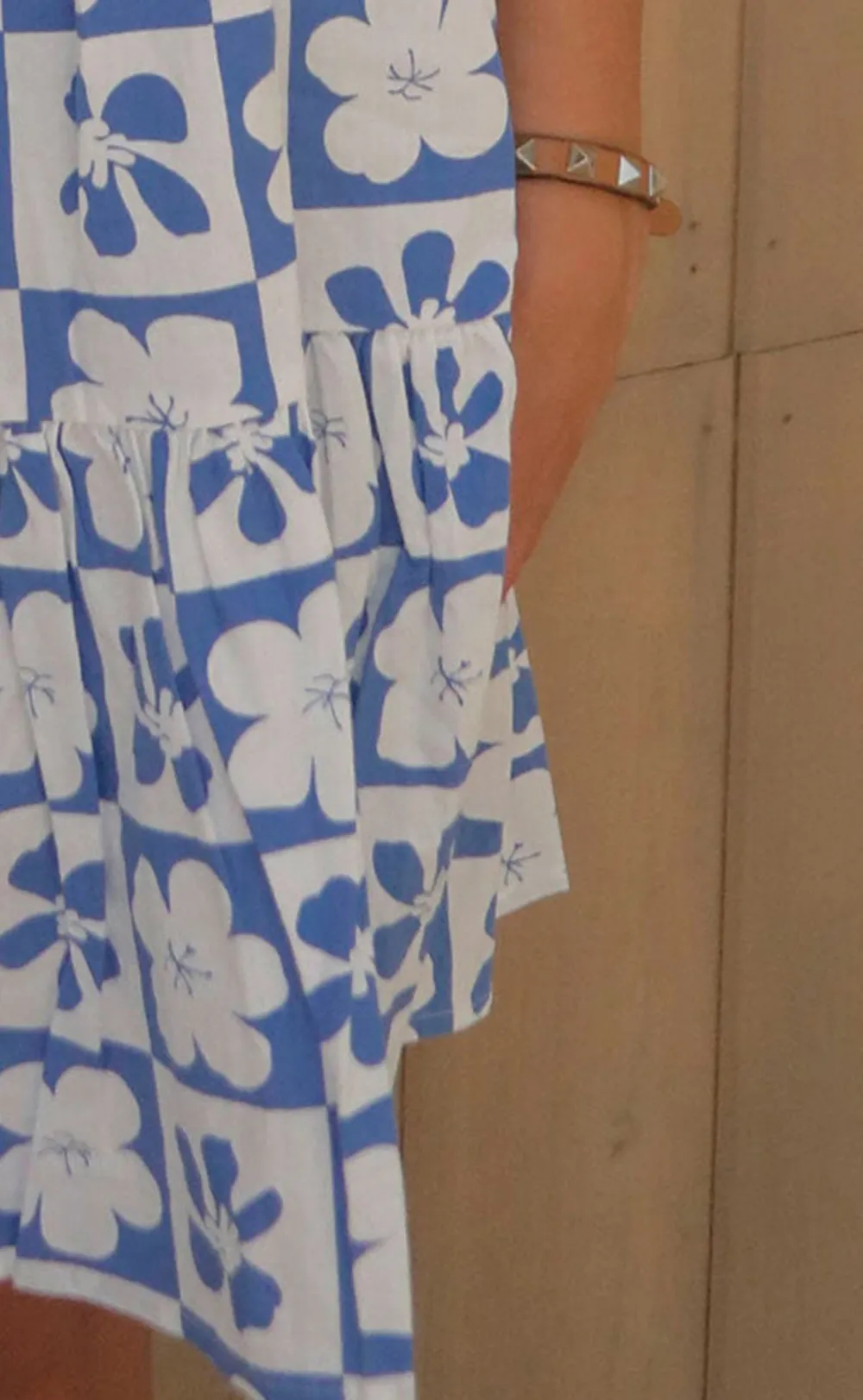 Geometric Patterned Ruffled Sundress